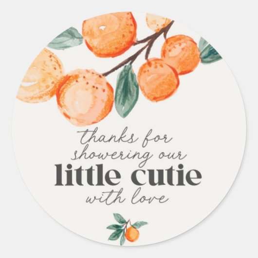 小かわいこちゃんの赤感謝していちゃんシャワー ラウンドシール (正面)