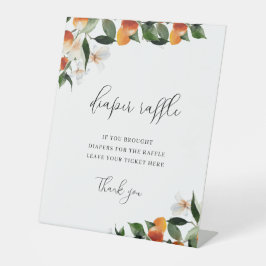 小かわいこちゃんフローラベビーシャワーおむつラッフル標識 台座サイン