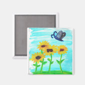 小かわいらしさなヒマワリ マグネット (正面/裏面)