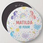 小かわいらしさなユニコーン丸バッジ 缶バッジ (正面&裏面)