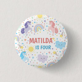 小かわいらしさなユニコーン丸バッジ 缶バッジ