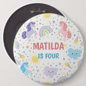 小かわいらしさなユニコーン丸バッジ 缶バッジ (正面&裏面)