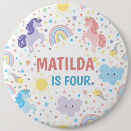 小かわいらしさなユニコーン丸ピンバッジ 缶バッジ