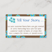 小かわいらしさな青い花の名刺 割引カード (裏面)