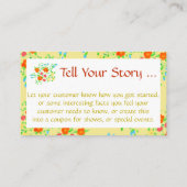 小かわいらしさな黄色の花の名刺 割引カード (裏面)