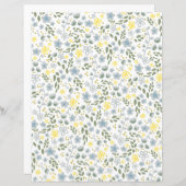 小かわいらしさな黄色の花の模様スクラップブック紙 (正面/裏面)