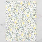 小かわいらしさな黄色の花の模様スクラップブック紙 (正面)