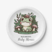 小かわいらしカエル赤ちゃんシャワー ペーパープレート (正面)
