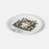 小かわいらしカエル赤ちゃんシャワー ペーパープレート (アングル)