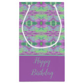 小かわいらし紫の花のパターン（の模様が）ある抱き枕 スモールペーパーバッグ (裏面)