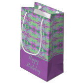 小かわいらし紫の花のパターン（の模様が）ある抱き枕 スモールペーパーバッグ (裏面アングル)