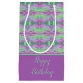 小かわいらし紫の花のパターン（の模様が）ある抱き枕 スモールペーパーバッグ (正面)