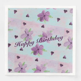 小かわいらし紫ピンクと青の紙ナプキン