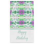 小かわいらし紫色の花のパターン（の模様が）ある抱き枕 スモールペーパーバッグ (裏面)