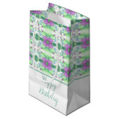 小かわいらし紫色の花のパターン（の模様が）ある抱き枕 スモールペーパーバッグ (正面アングル)