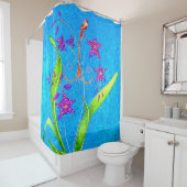 小かわいらし蘭の鳥 シャワーカーテン (インサイチュ)