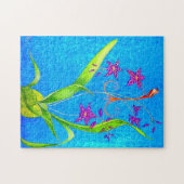 小かわいらし蘭の鳥 ジグソーパズル (横)