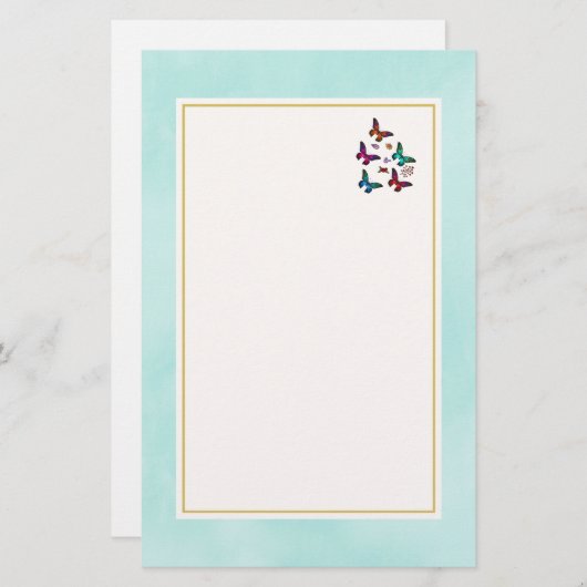 小かわいらし蝶 便箋 (正面/裏面)