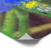 小かわいらし青の花 ポスター (角)