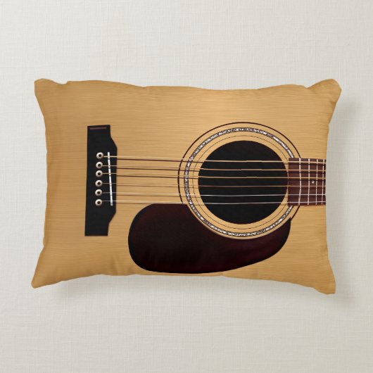 小ぎれいな上のアコースティックギター アクセントクッション (裏面)
