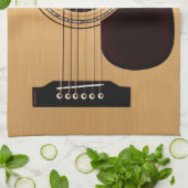 小ぎれいな上のアコースティックギター キッチンタオル (折り畳み)