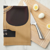 小ぎれいな上のアコースティックギター キッチンタオル (四つ折り)