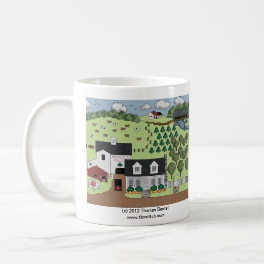 小ぎれいな丘の農場 コーヒーマグカップ (左)