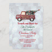 小さいおもちゃのトラックメリークリスマスパーティー 招待状 (正面/裏面)