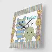 小さいかいま見るモンスターのベビーの柱時計 スクエア壁時計 (傾斜)