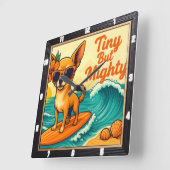 小さいが力強いサーフィン スクエア壁時計 (傾斜)