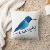 小さいが力強い青いハミングバードアート クッション (ブランケット)