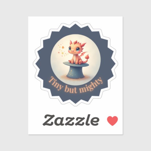 小さいが強い – かわいいドラゴンステッカー シール (シート)