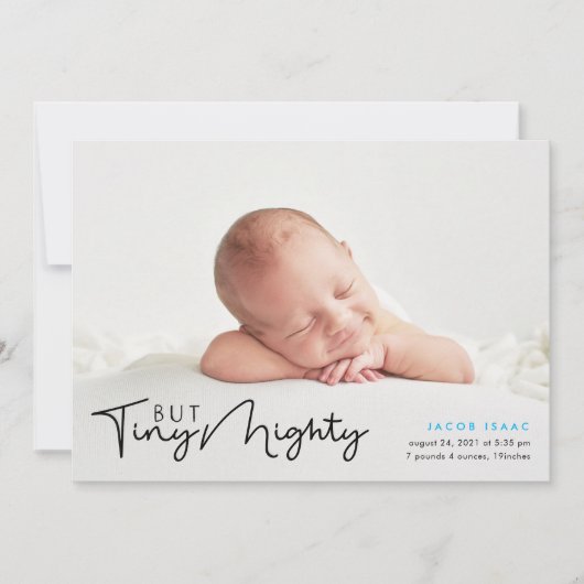 小さいが強い|少年誕生の告知 招待状 (正面)