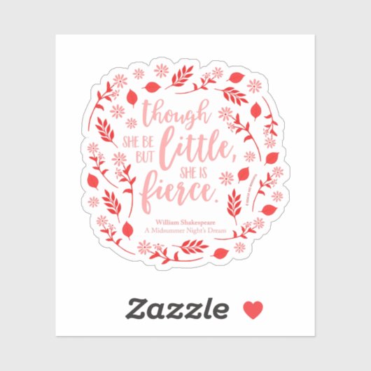 小さいが激しいウィリアム・シェイクスピア・レッドフローラ シール (シート)