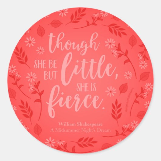 小さいが激しいウィリアム・シェイクスピア・レッドフローラ ラウンドシール (正面)