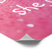 小さいが激しいシェイクスピア引用文ピンクのポスター ポスター (角)