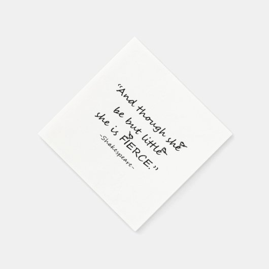 小さいが激しいシェイクスピア引用文小鳥 スタンダードカクテルナプキン (角)