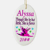 小さいが激しいバレリパーソナライズされたナオーナメント セラミックオーナメント (右)