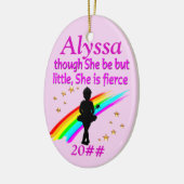 小さいが激しいバレリパーソナライズされたーナオーナメント セラミックオーナメント (左)