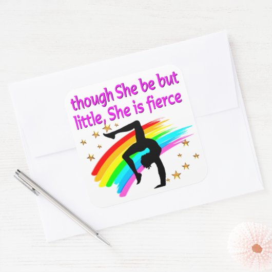 小さいが激しい体操カスタマイズ女の子のシール スクエアシール (封筒)