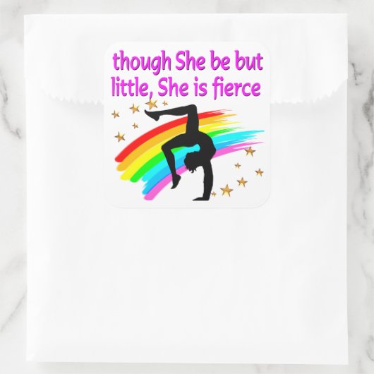 小さいが激しい体操カスタマイズ女の子のシール スクエアシール (バッグ)