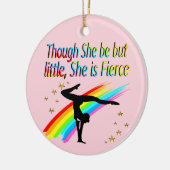 小さいが激しい体操少女デザイン セラミックオーナメント (左)