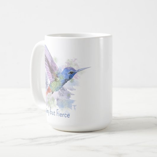 小さいが激しい引用文お洒落ハチドリ コーヒーマグカップ (正面左)