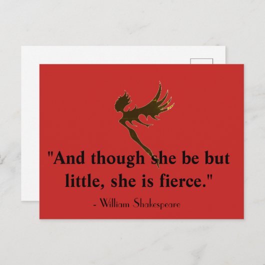 小さいが激しい引用文妖精シルエット葉書 ポストカード (正面/裏面)