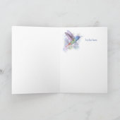 小さいが激しい引用文誕生日ハチドリ サンキューカード (内部)