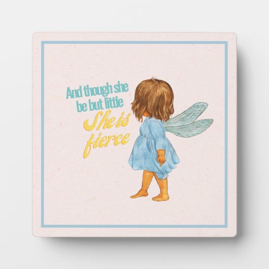 小さいが激しい甘い茶色の肌の妖精のテーブルトップ フォトプラーク (正面)