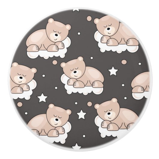小さいくまの睡眠のパターン セラミックノブ (正面)