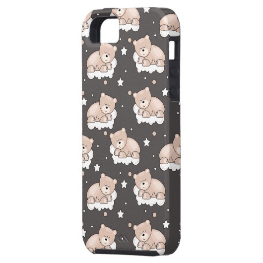 小さいくまの睡眠のパターン Case-Mate iPhoneケース (裏面左)