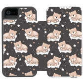 小さいくまの睡眠のパターン INCIPIO iPhoneウォレットケース (フォリオ Open)