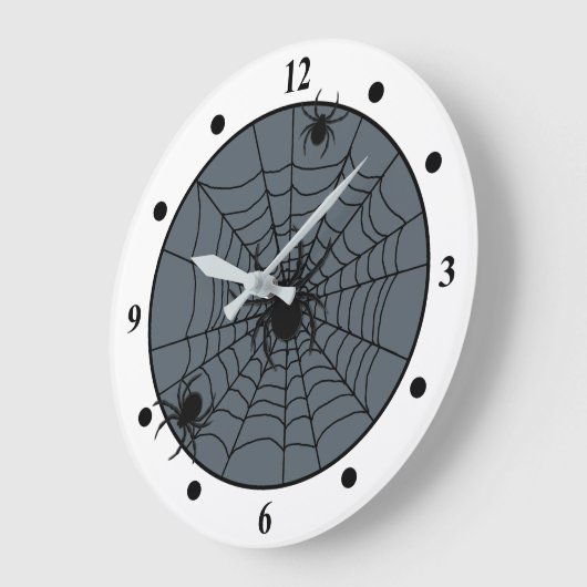 小さいくものカスタム色のよくはしゃぐな蜘蛛の巣 ラージ壁時計 (傾斜)